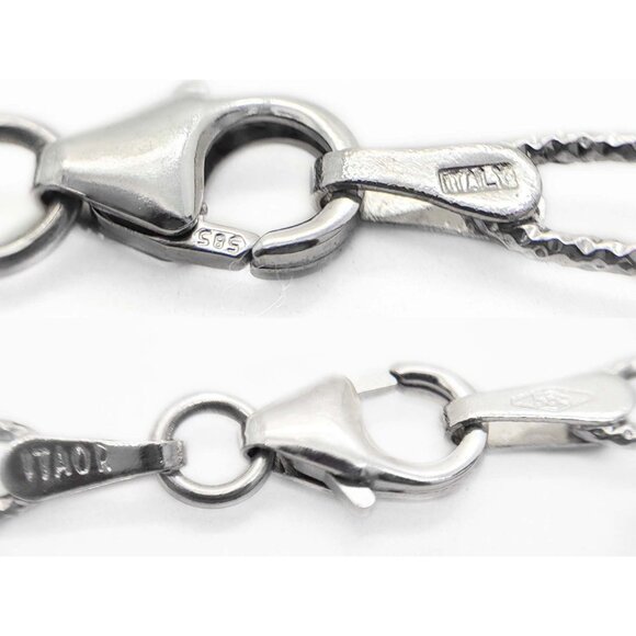 Itaor Designer Oval Station Link Chain Necklace 14k White Gold 32" - Picture 5 of 5